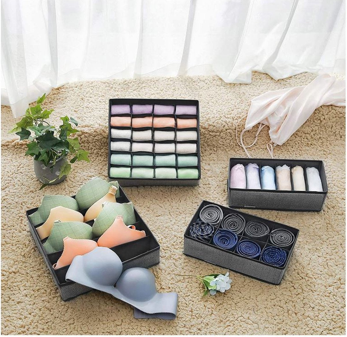 MAZAZU Lade-organizer - Donkergrijs - Mikah