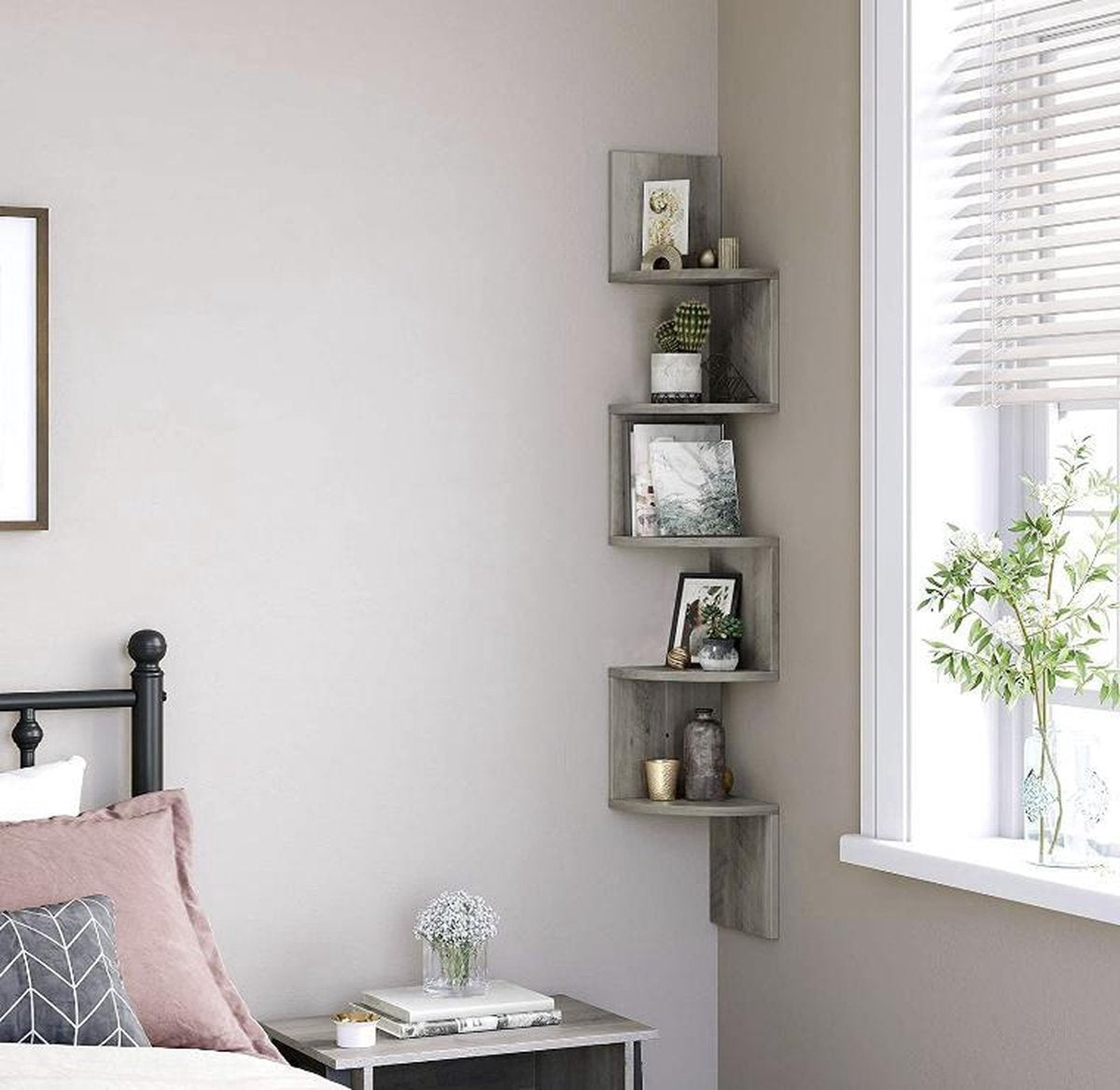 MAZAZU Hoekwandplank Grijs Artemis