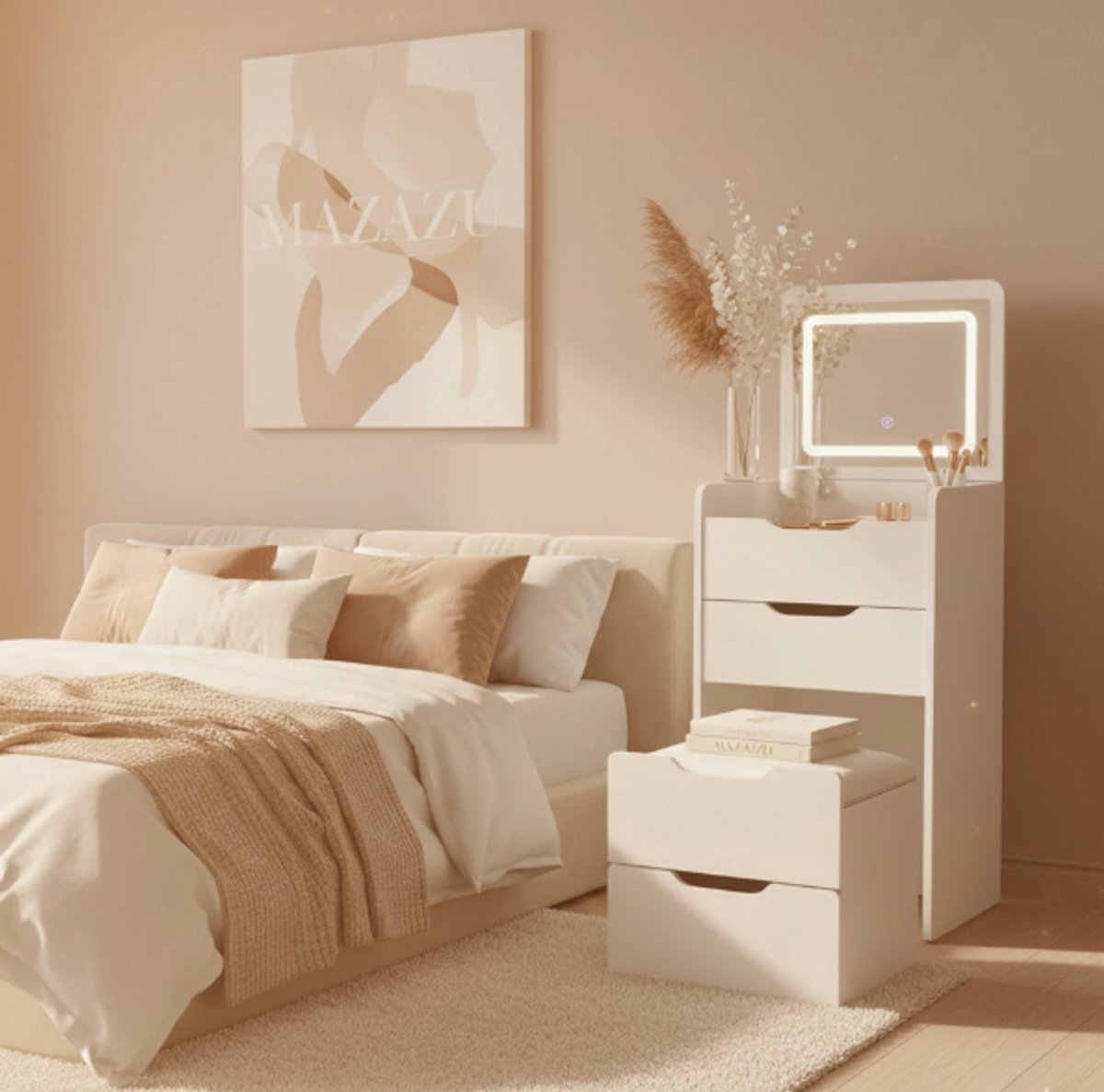 MAZAZU LED Kaptafel Wit Auralyn