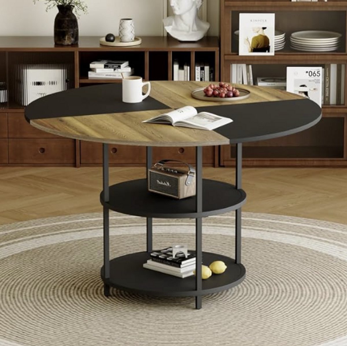 Tribesigns Industrieel ronde Eettafel Joramir