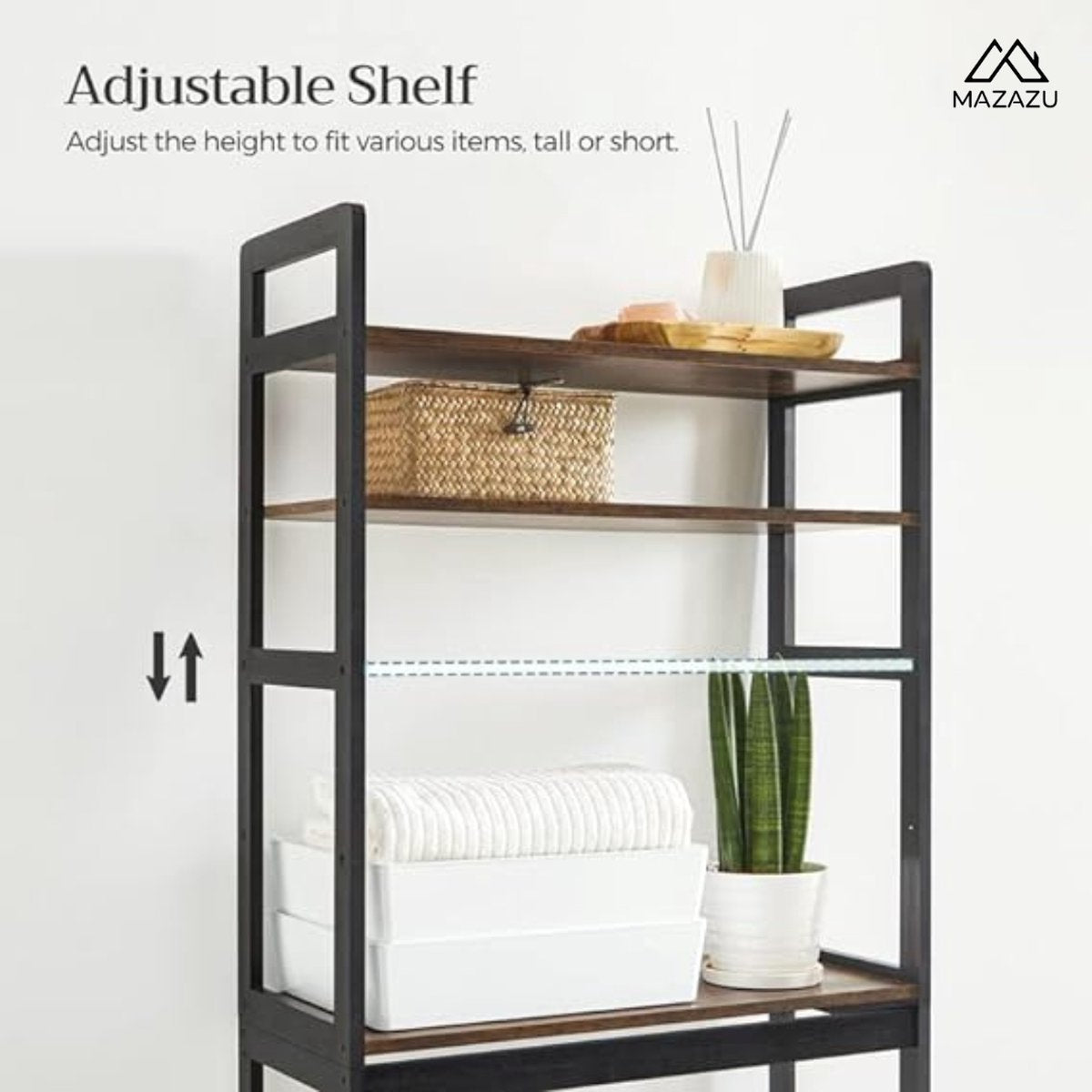 MAZAZU Toiletkast Bruin/Zwart Tovarion