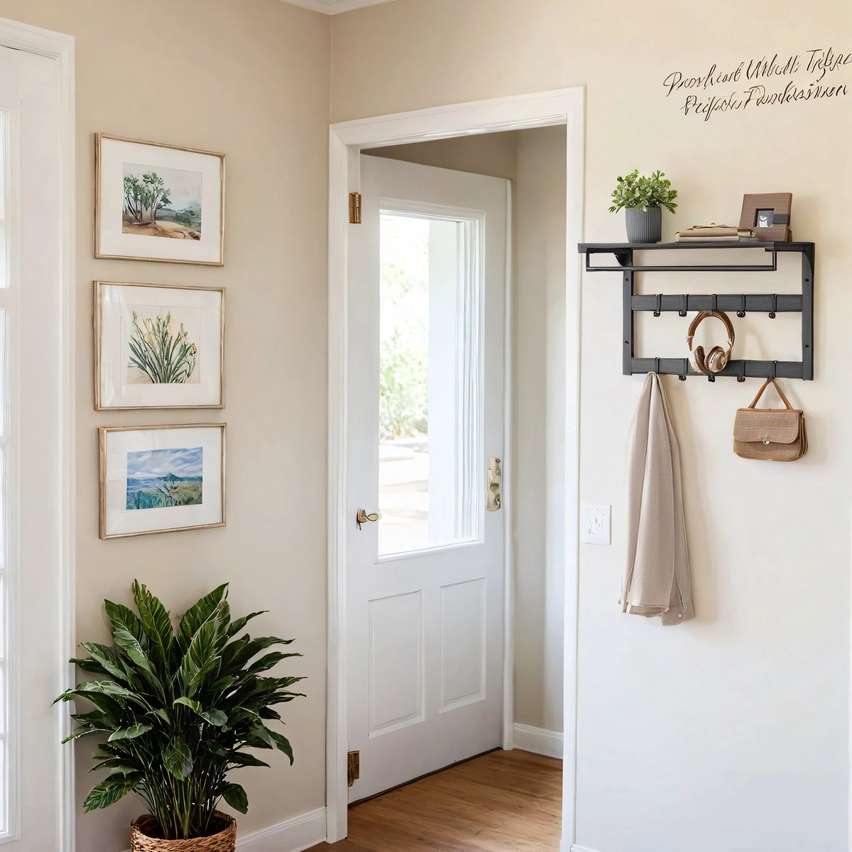 MAZAZU Industriele Wandkapstok Zwart Pyralon