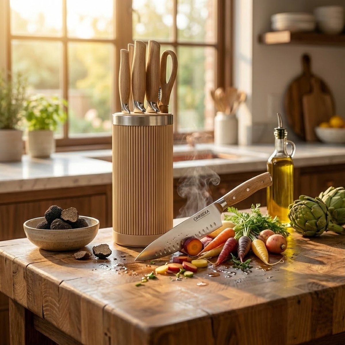 OMNIEXA 6-Delig RVS Messenset - Houtlook - Melyra