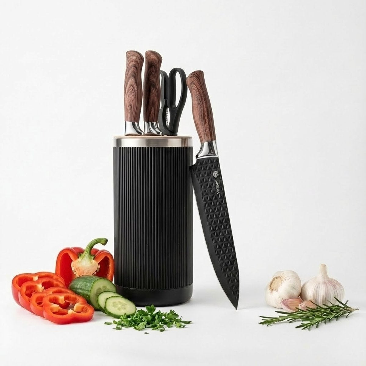 OMNIEXA 6-Delig RVS Messenset - Zwart - Melyra