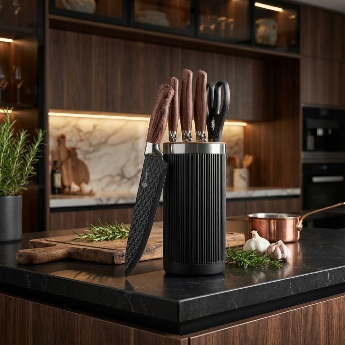 OMNIEXA 6-Delig RVS Messenset - Zwart - Melyra