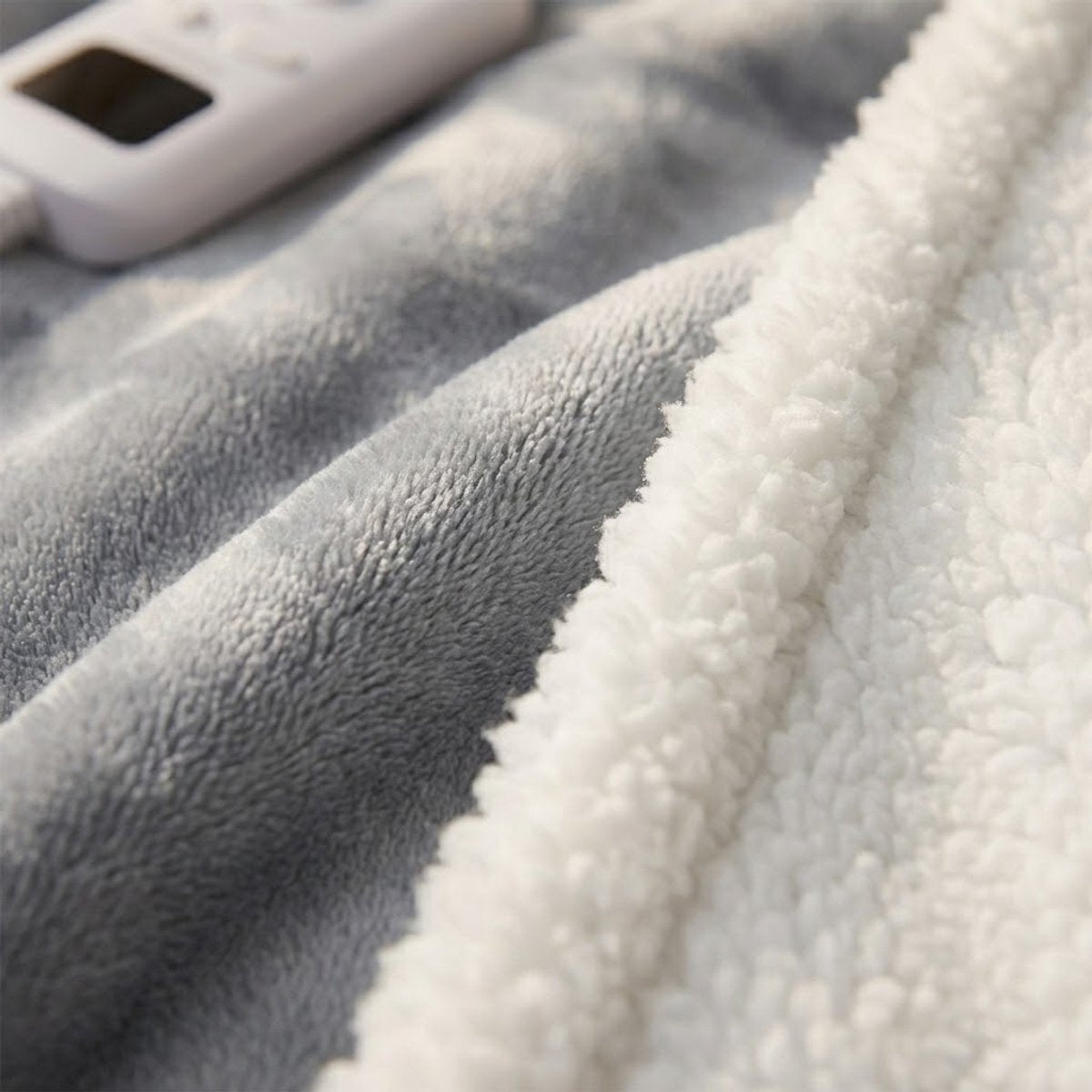 OMNIEXA Elektrische Fleece Warmtedeken - 180x130cm - Grijs/Wit