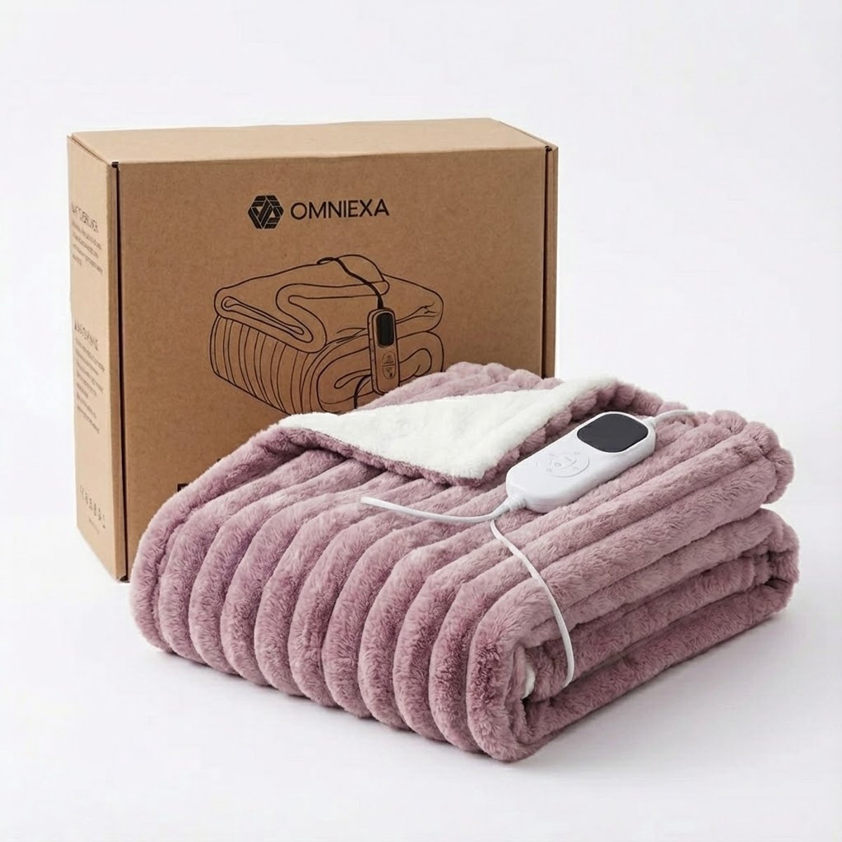 OMNIEXA Elektrische Fleece Warmtedeken - 180x160cm - Roze