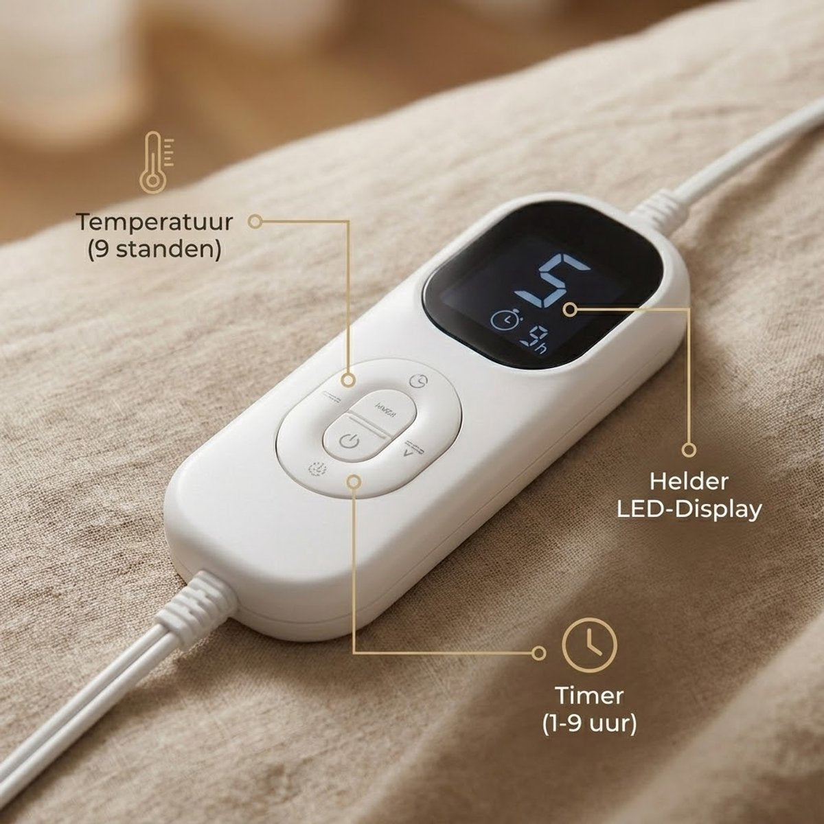 OMNIEXA Elektrische Fleece Warmtedeken - 180x160cm - Roze