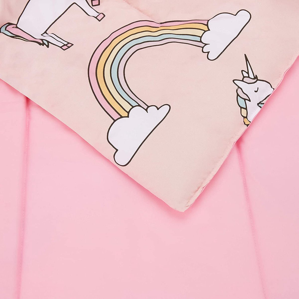 MAZAZU Kinderdekbedovertrek Set - Unicorn Print - Roze