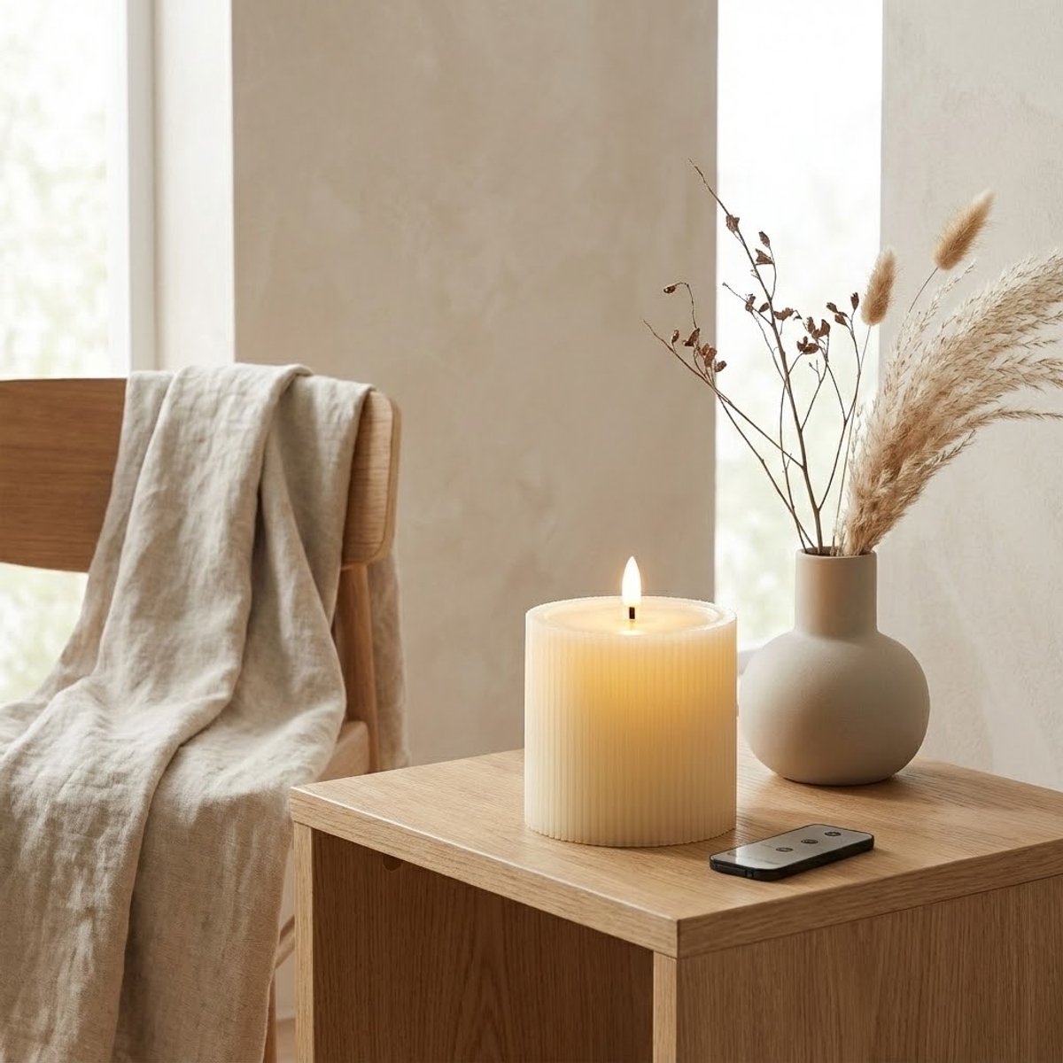 OMNIEXA Glow LED Stompkaars Crème - Ribbed Design - 12cm