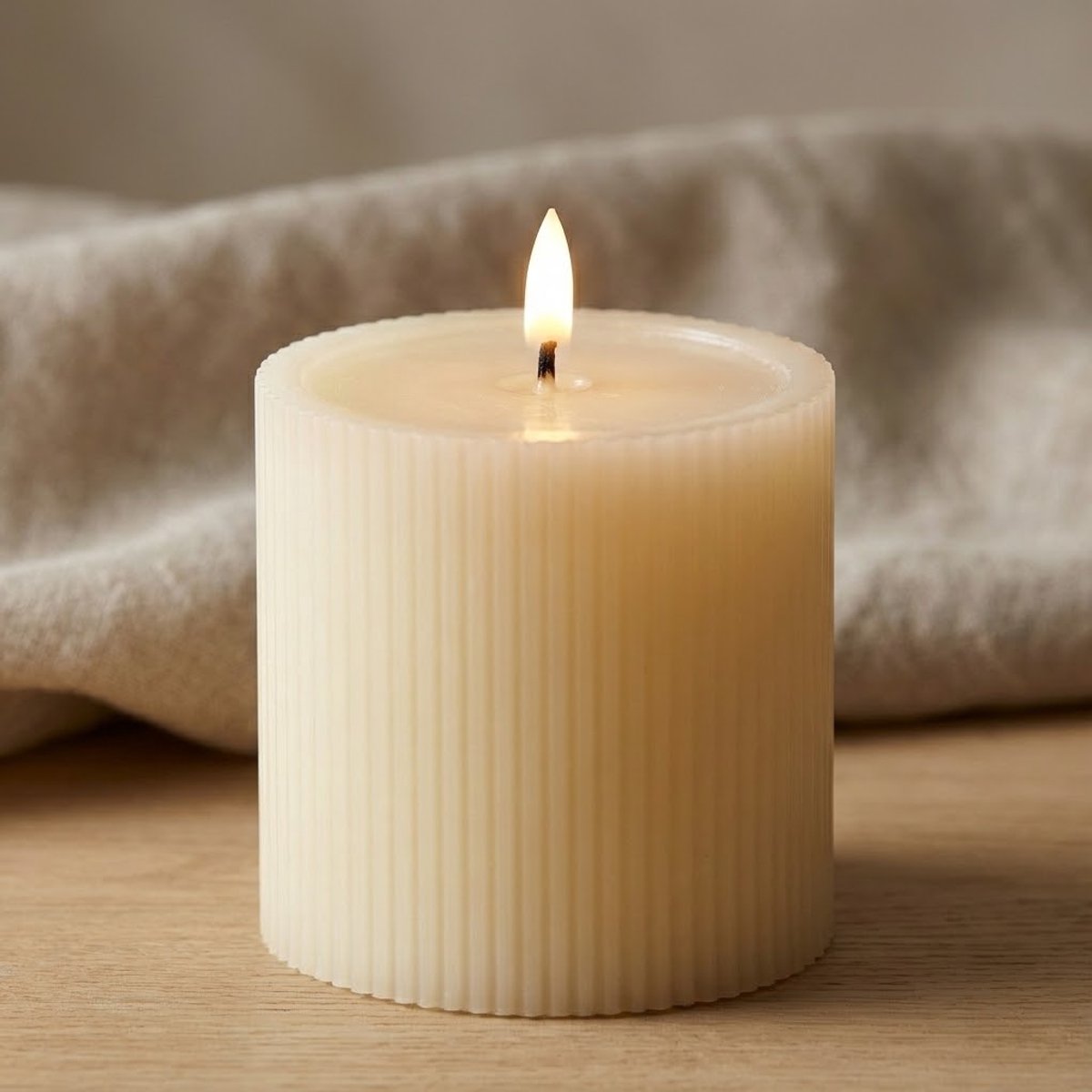 OMNIEXA Glow LED Stompkaars Crème - Ribbed Design - 12cm