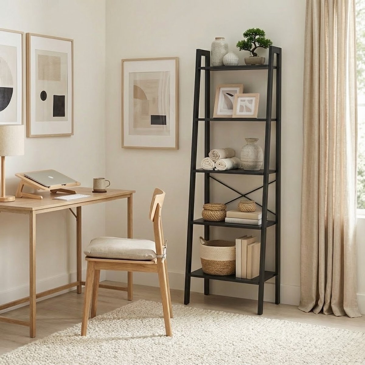 MAZAZU Boekenkast- 5-laags ladderkast - Nikolai