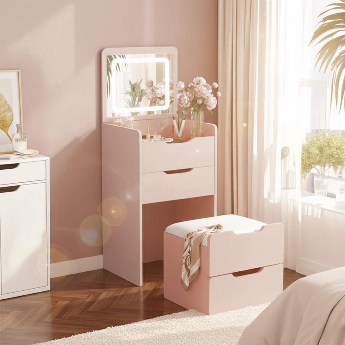 MAZAZU LED Kaptafel Roze Auralyn