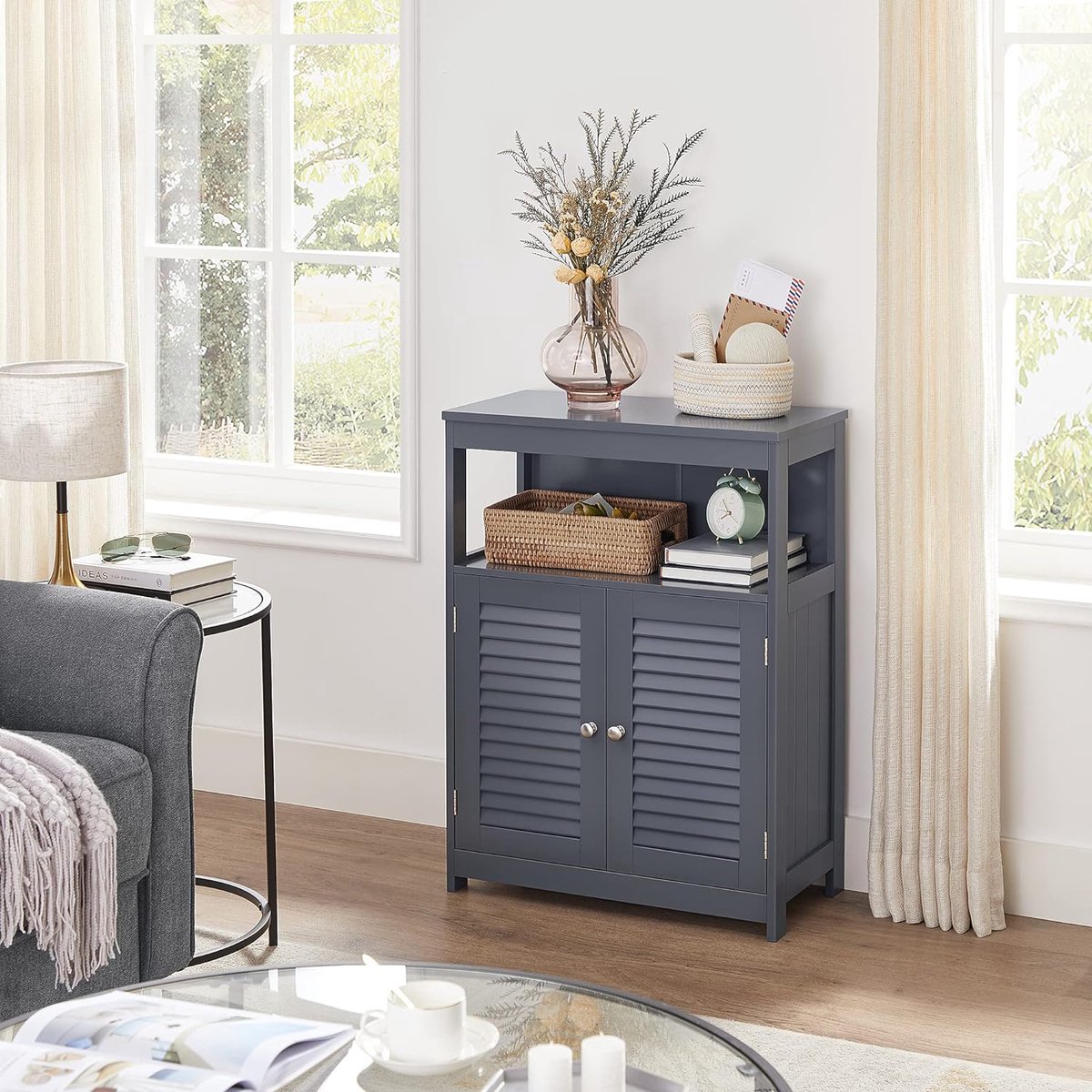 MAZAZU Badkamerkast Grijs Belyra