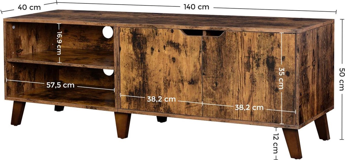 MAZAZU TV Meubel bruin Miller