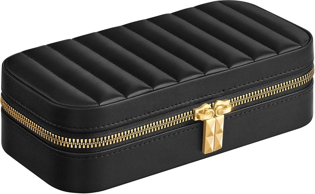 Sieradentasje - Met spiegel - Zwart - 10,5x20,5x6