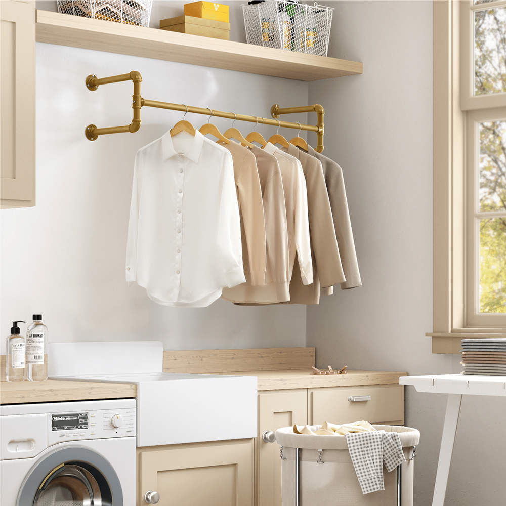 Wandkledingstang Nara 110 cm, goud