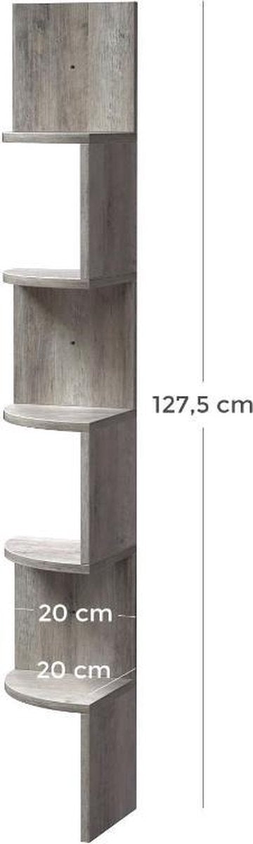 MAZAZU Hoekwandplank Grijs Artemis