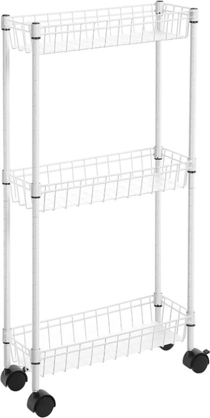 MAZAZU Keukentrolley - Wit - 40x15x80 cm