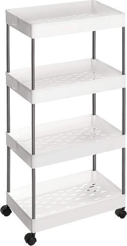 MAZAZU Serveerwagen Keukentrolley - Wit - 40x22x86 cm