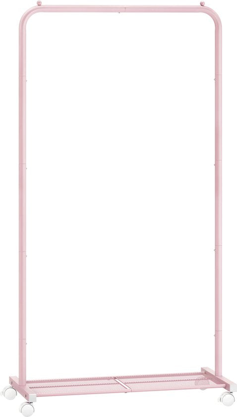 MAZAZU Kledingrek op Wieltjes - Roze - 40,5x74x158 cm