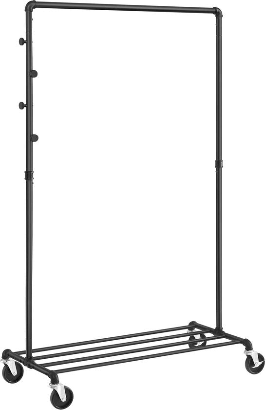MAZAZU Kledingrek met Haken, Zwart, 100x49x163 cm – foto 3