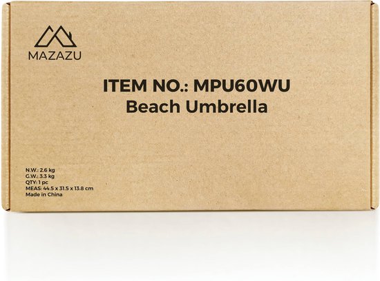 MAZAZU Stokparasol Waterdicht - 180x160 cm