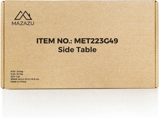 MIRA Home - Bijzettafel - Salontafel - Stoffen Mand - Koffietafel - Grijs - Beige