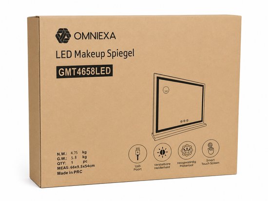 OMNIEXA LED Make-up Spiegel 58×46cm