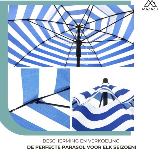 MAZAZU Stokparasol Waterdicht, 180x160 cm – foto 2