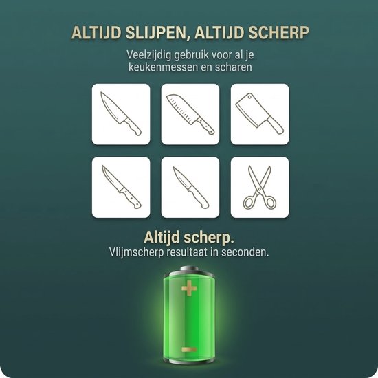 OMNIEXA Elektrische Diamant Messenslijper - USB-C Oplaadbaar - Professioneel Slijpen in Seconden