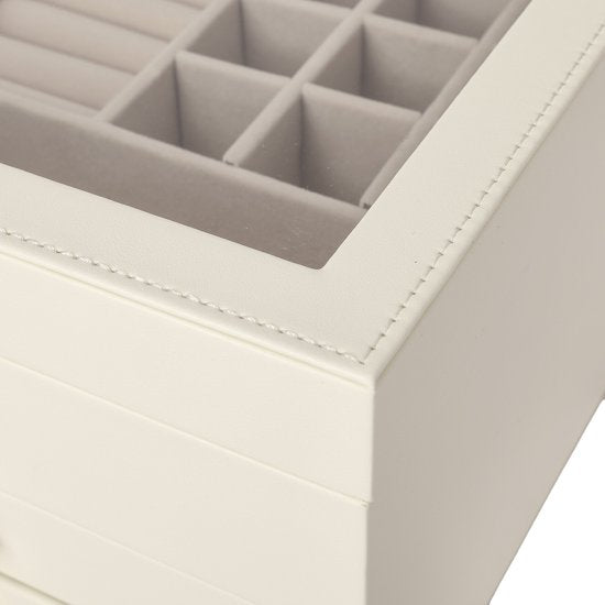 MAZAZU Sieradendoos - Wit - 23 x 20 x 13,5 cm
