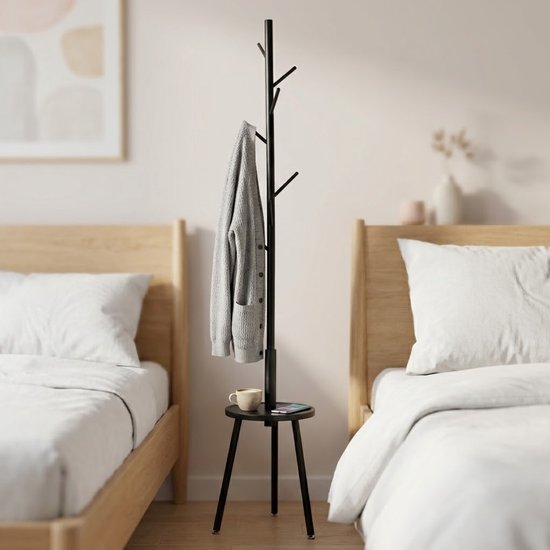 MAZAZU Staande Kapstok Zwart 8 Haken - Quorin