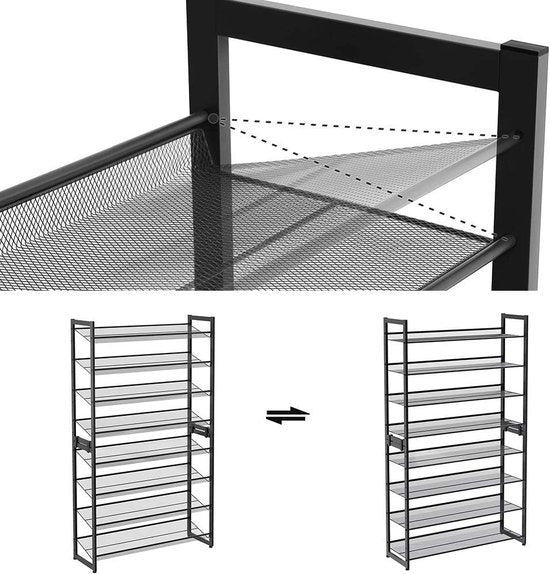 MAZAZU Schoenenrek 8 laags - lichtgrijs Iridion