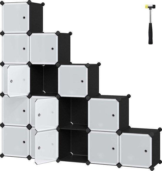 MAZAZU Schoenenrek Wit - 123x31x123cm - Kunststof - Hal & Slaapkamer