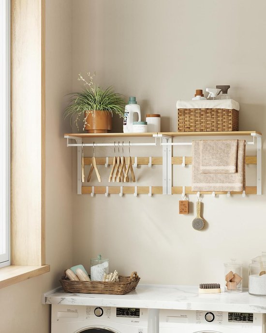 MAZAZU Industriele Wandkapstok Wit Pyralon