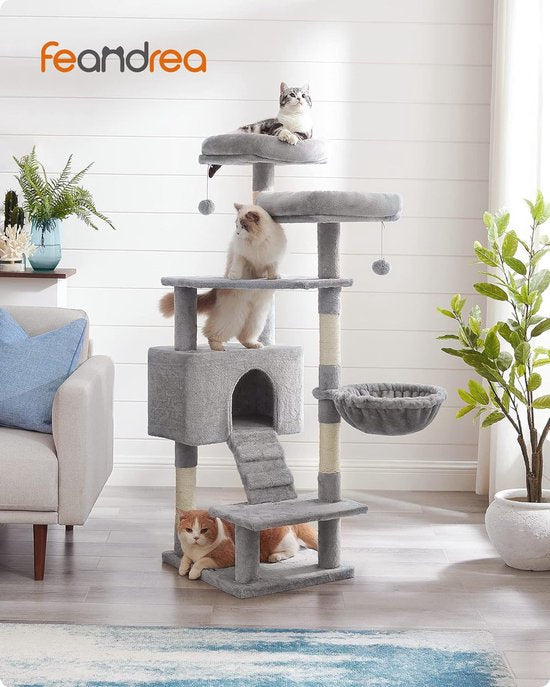 MAZAZU Krabpaal met Kattenhuis - 50x45x142 cm