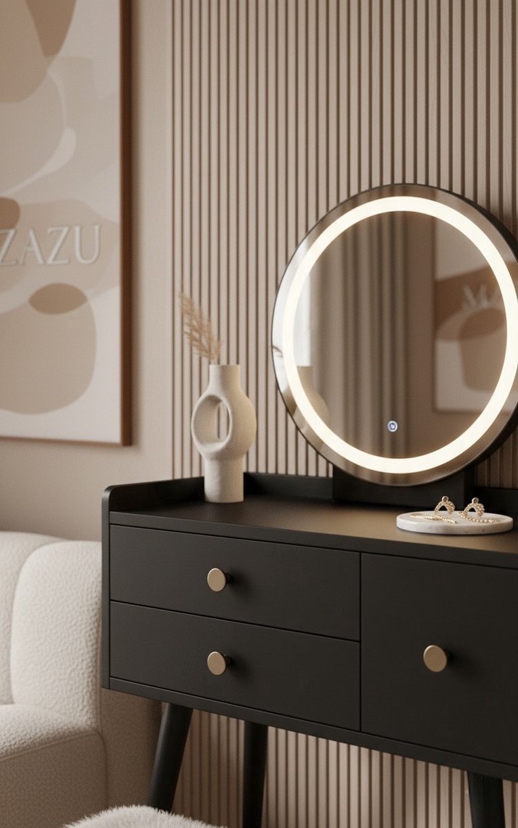 MAZAZU LED Kaptafel Zwart Alain - 60x40x132cm