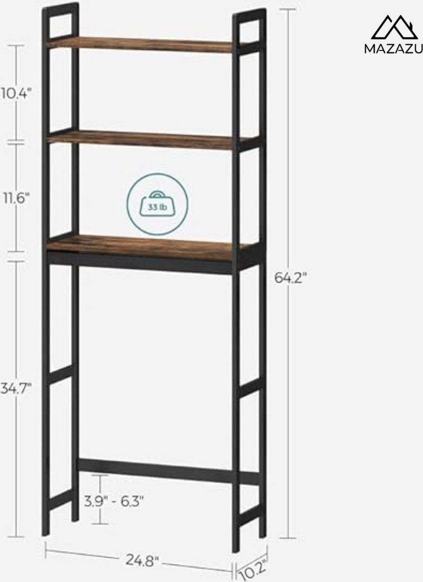 MAZAZU Toiletkast Bruin/Zwart Tovarion