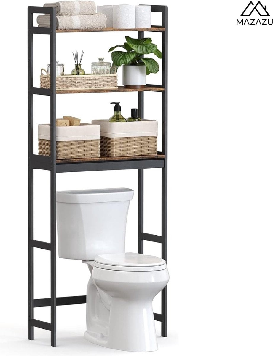 MAZAZU Toiletkast Bruin/Zwart Tovarion
