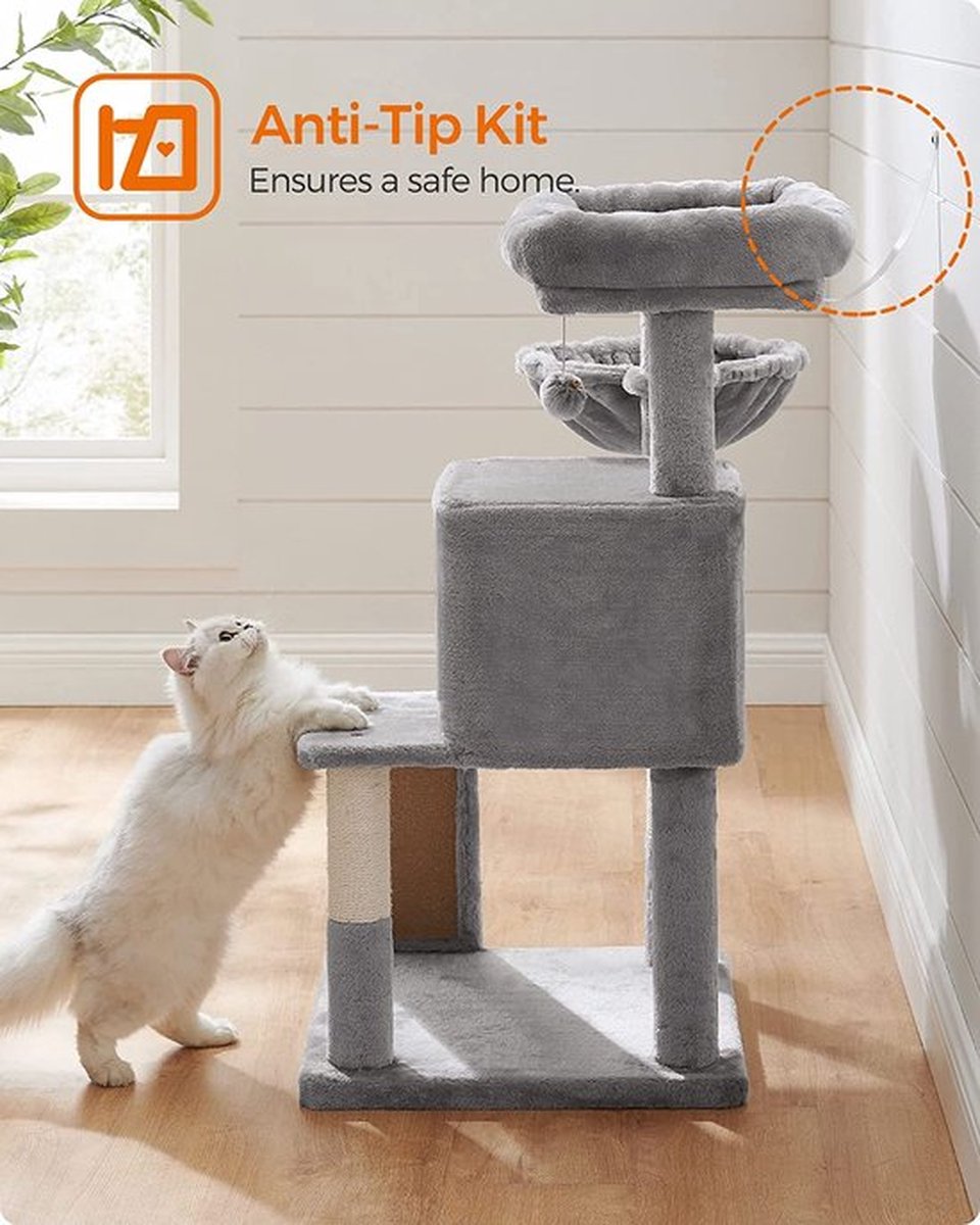 MAZAZU krabpaal Kyros lichtgrijs - met anti-kantelset voor extra stabiliteit