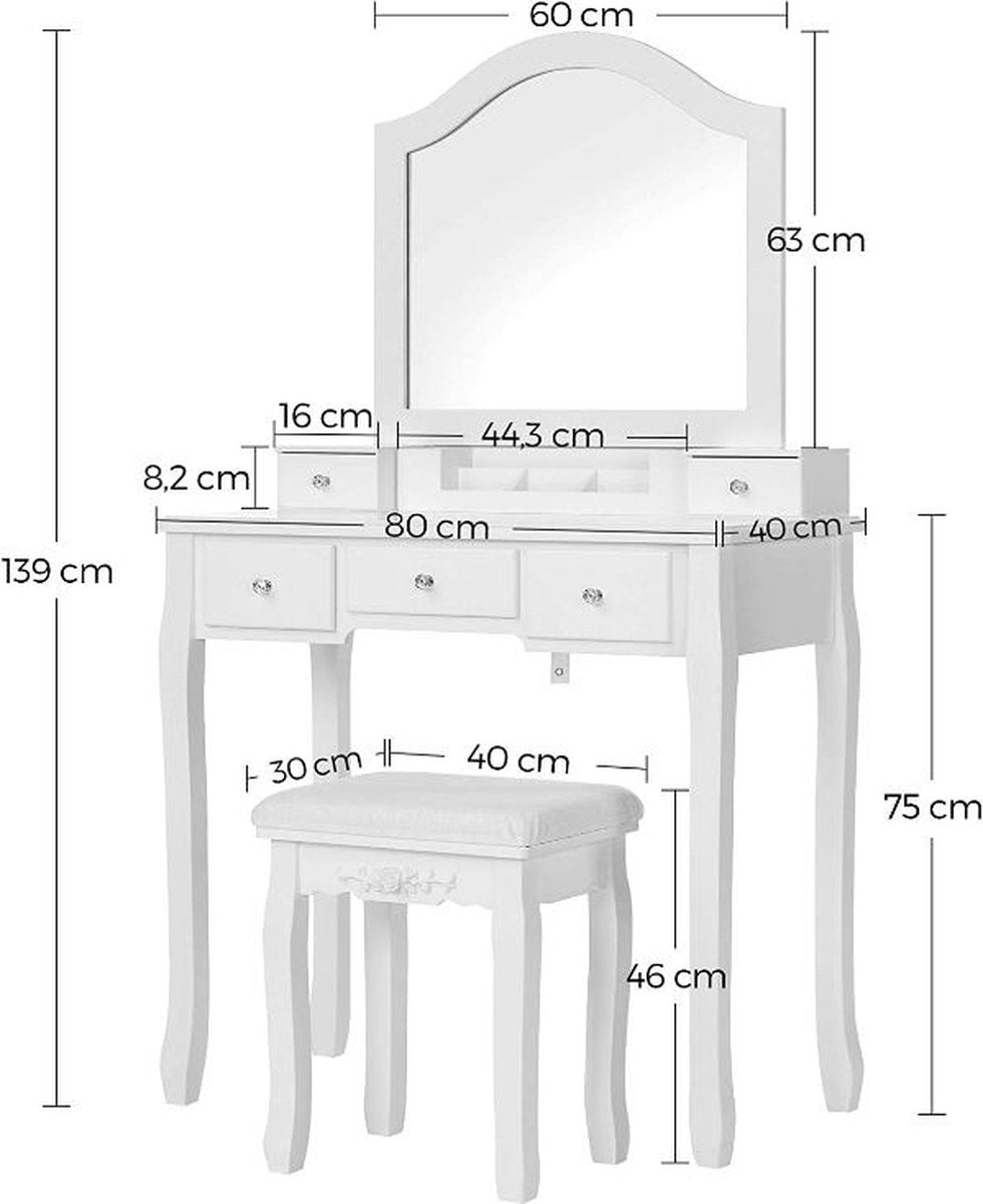 MAZAZU Witte Kaptafelset Thalia