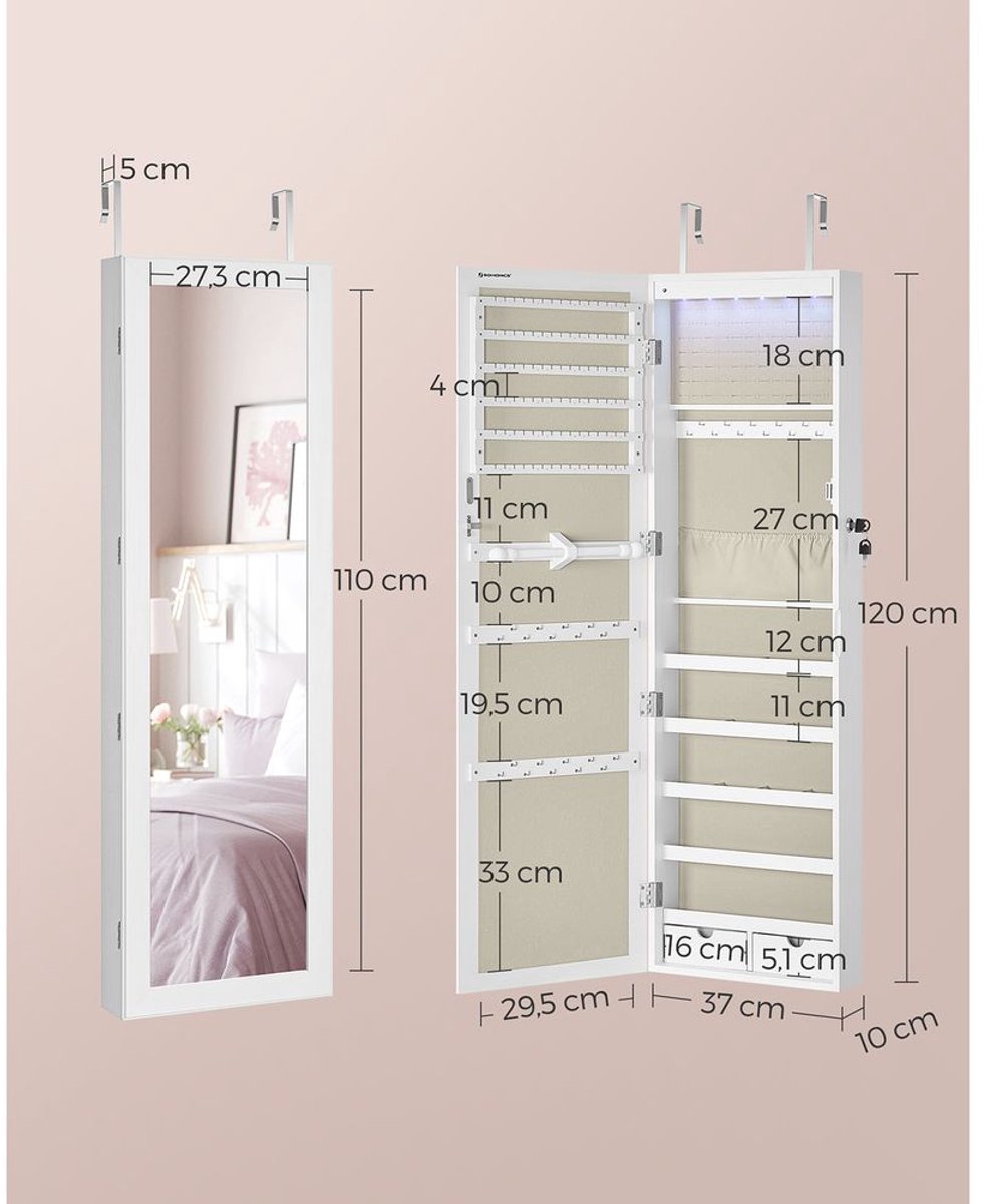 Hangende Sierraadkast met Spiegel - 27.3x5x110