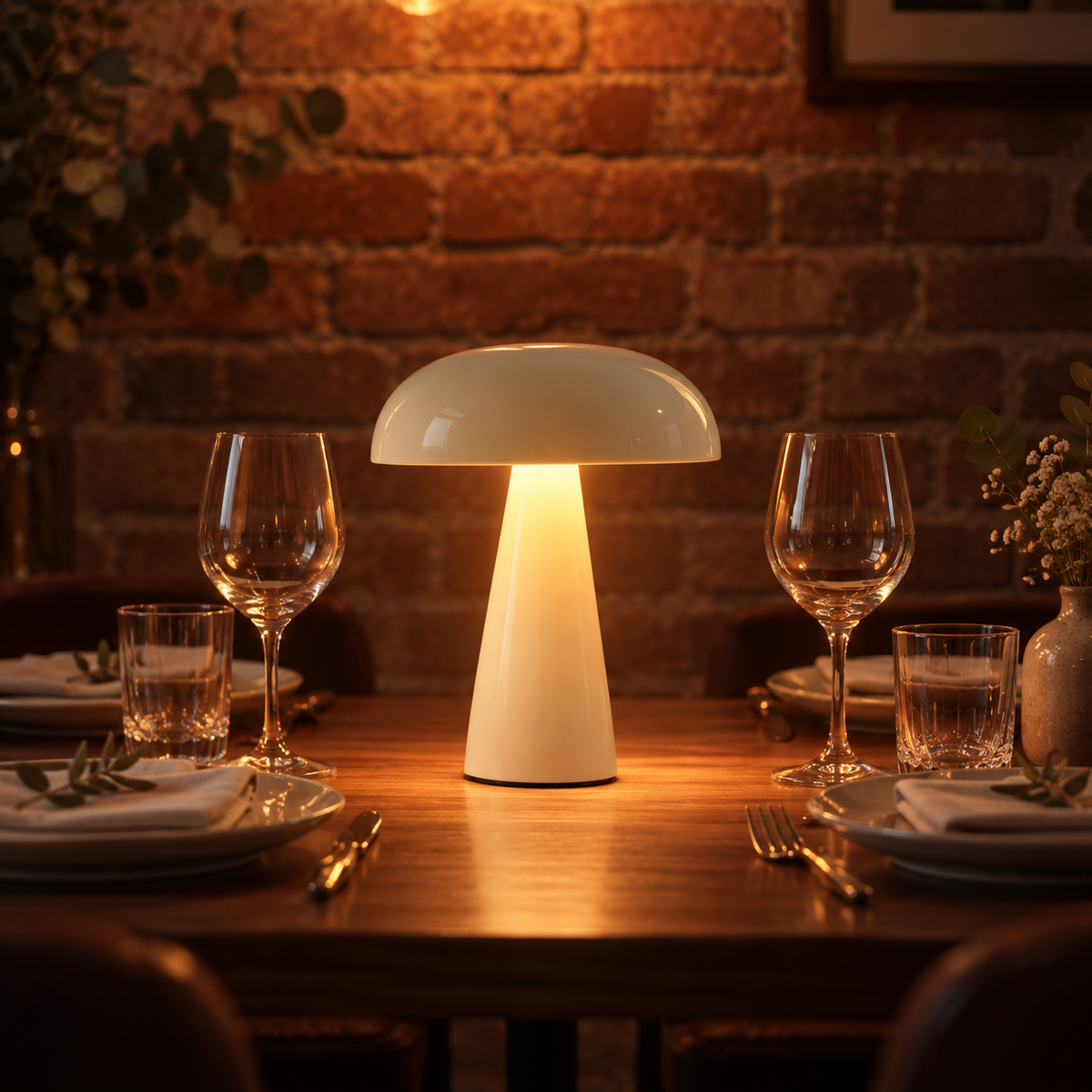 OMNIEXA Tafellamp, Amandelkleur, Dimbaar & Draadloos, 3 Lichtstanden, LED Designlamp met TouchControl – foto 5