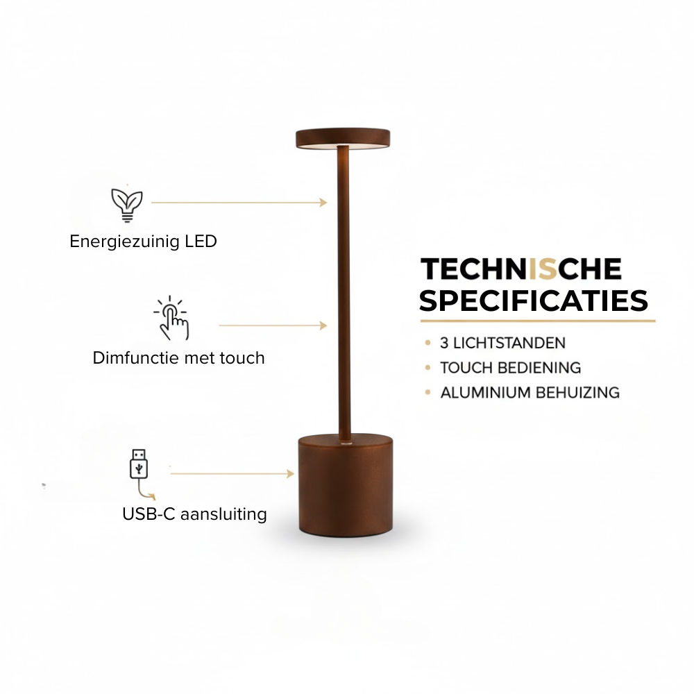 OMNIEXA Tafellamp Bruin Zenón