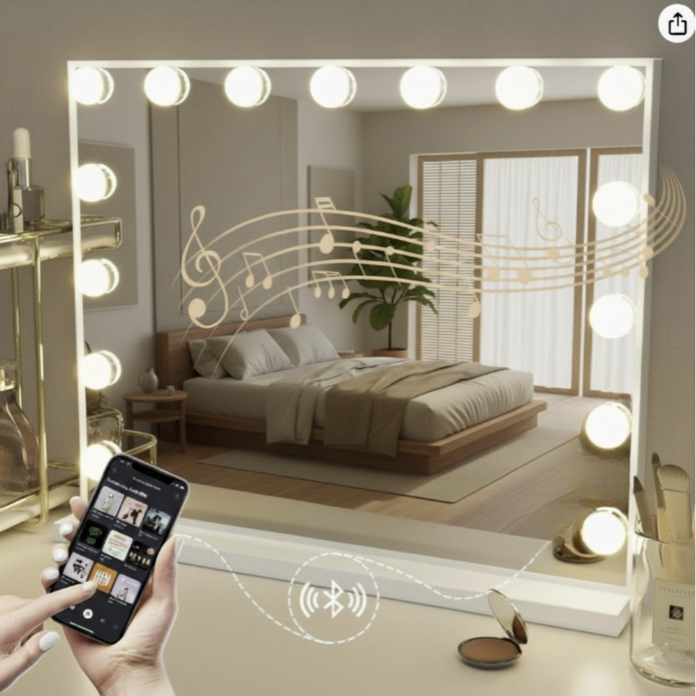 OMNIEXA Hollywoodspiegel Camille - incl Bluetoothspeakers - 58×46cm