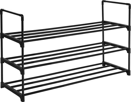 MAZAZU zwart Industriële schoenenrek Solthara, 92x30.50x55cm – foto 2