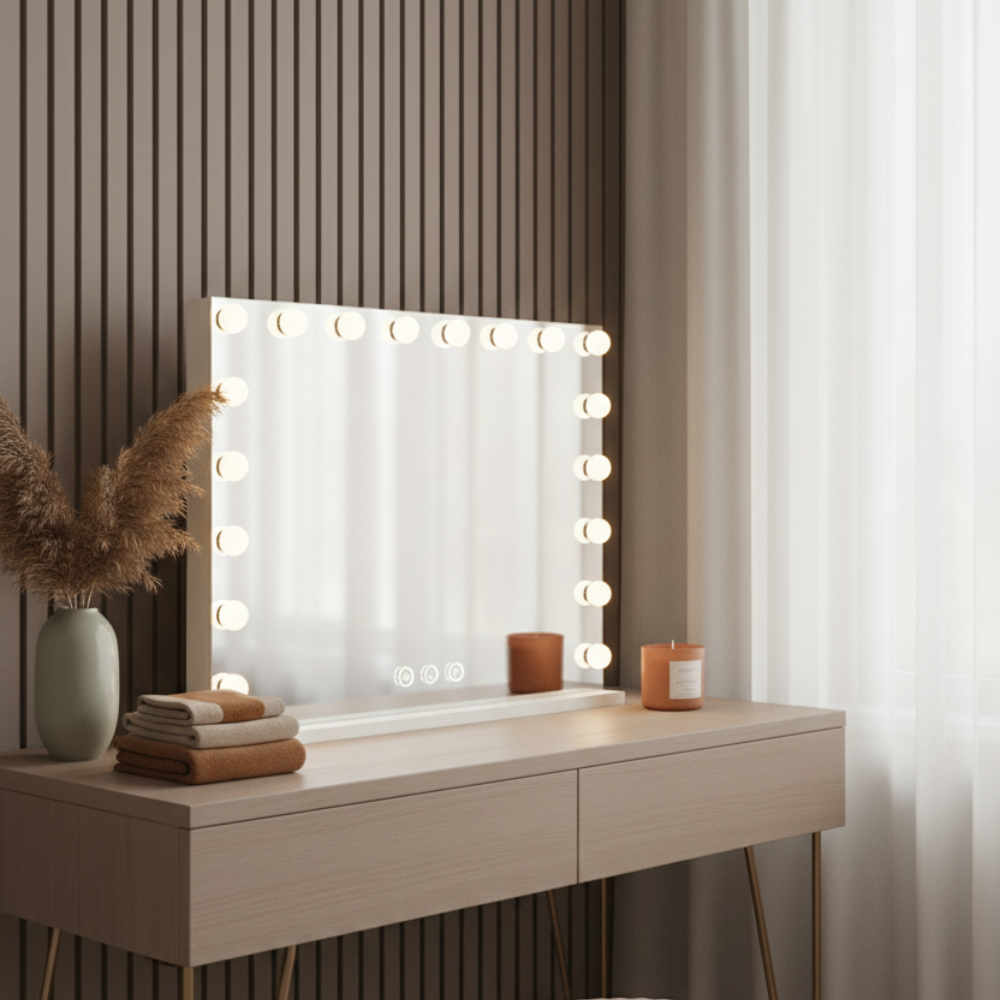 OMNIEXA XL Hollywood Spiegel Camille - incl USB & Speakers - 60x80cm