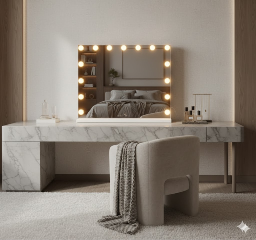 OMNIEXA Hollywoodspiegel Camille - incl Bluetoothspeakers - 58×46cm