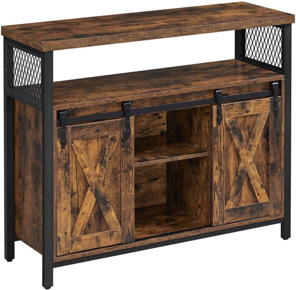 Industrieel Dressoir bruin/zwart Noëlle - 100x33x80 cm